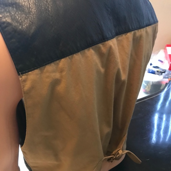 VTG MENS LEATHER VEST SIZE L - Picture 4 of 6